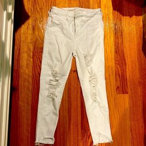 White ripped jeans